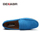 DEKABR-Mocassins souples respirants en cuir véritable pour hommes.