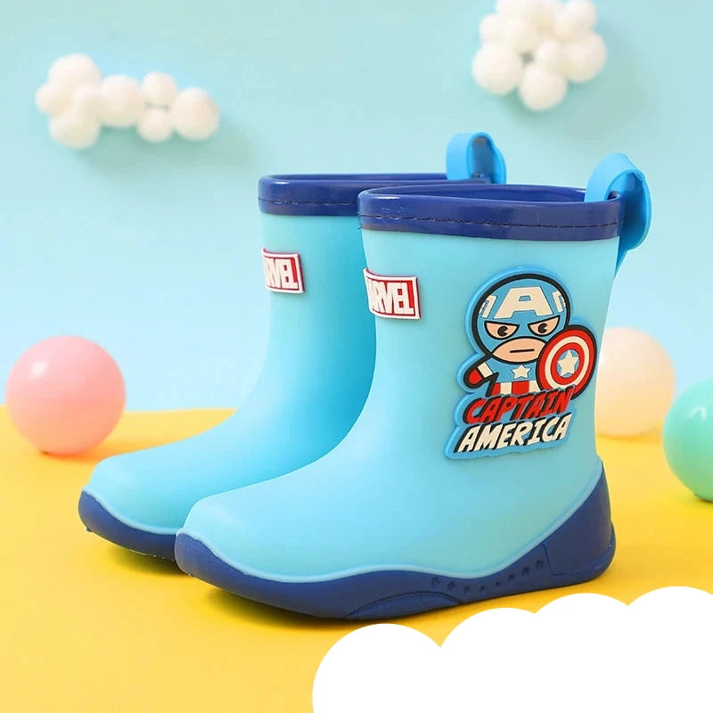 Chaussures Bottes de pluie Garçon Dessin animé Spiderman Captain America Printemps Imperméable