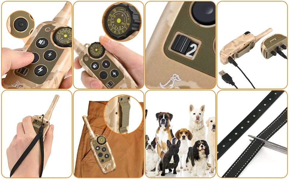 ABQP – collier d'entraînement électrique pour chien télécommande Rechargeable collier Anti-aboiement