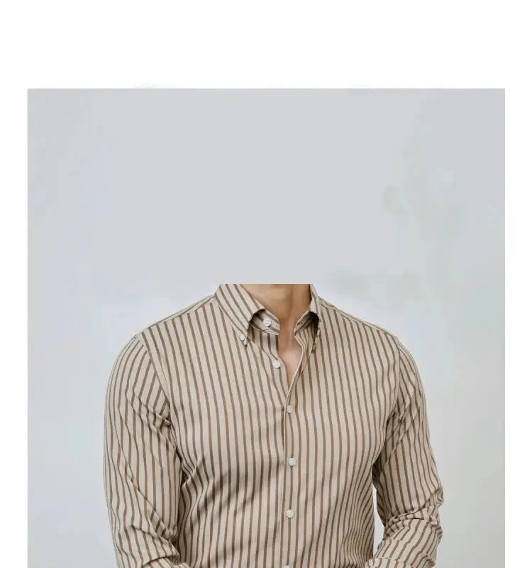 Chemise D’affaires Élégance Homme Haut Sens Casual Non Repassage Chemise Imprimée À Manches Longues Pour Hommes