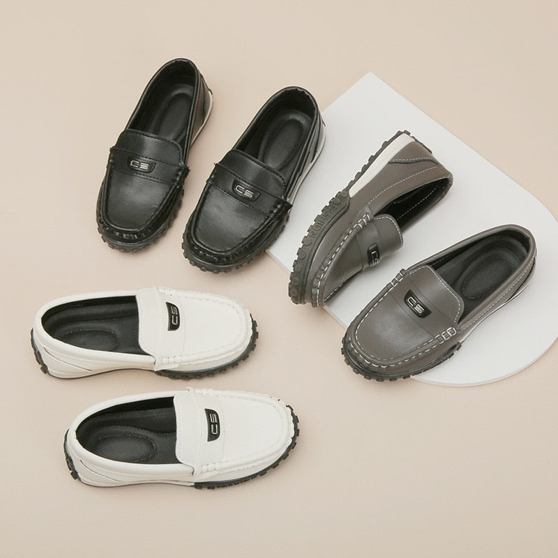 Mocassins en cuir à enfiler pour enfants