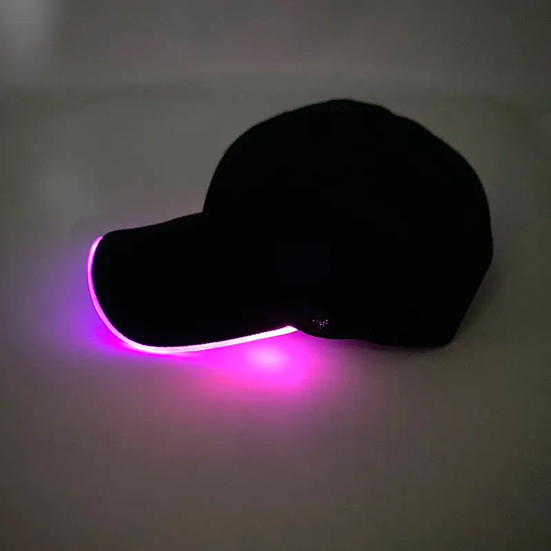 Casquette de Baseball en Fibre Optique LED