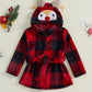 Noël Renne Robe À Manches Longues Plaid Capuche Peignoirs Chauds Pyjama Vêtements de Nuit pour Garçons Filles