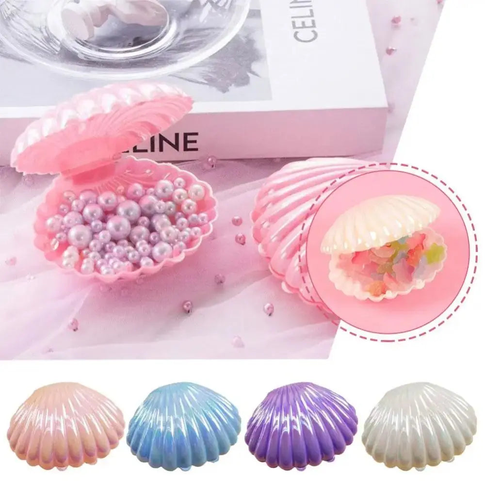 10 piéces Coquille Bonbons Boîtes Mignon En Plastique Cadeau Emballage Sacs Maquillage Bijoux Boîtes De Rangement