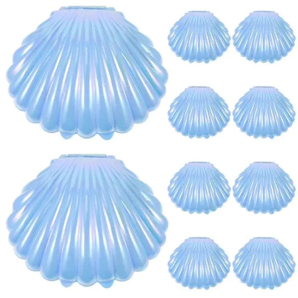 10 piéces Coquille Bonbons Boîtes Mignon En Plastique Cadeau Emballage Sacs Maquillage Bijoux Boîtes De Rangement