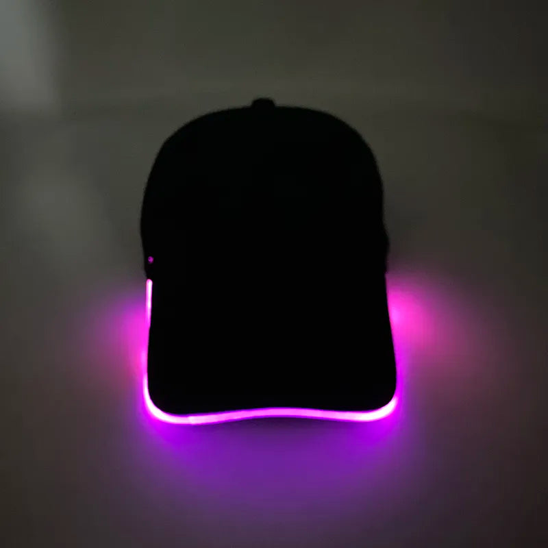 Casquette de Baseball en Fibre Optique LED