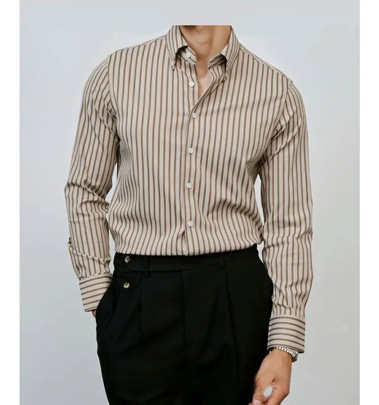 Chemise D’affaires Élégance Homme Haut Sens Casual Non Repassage Chemise Imprimée À Manches Longues Pour Hommes