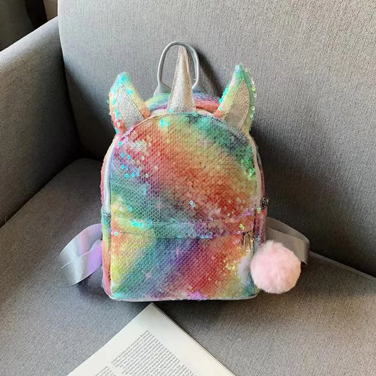 Sac à Dos pour Enfants,WolinTek Sac à Dos Licorne, Sac à Dos à Paillettes, Sac à Dos de Voyage, Mignonne Paillettes de Mode de Fille de Sac à Dos pour Enfant et Les Filles