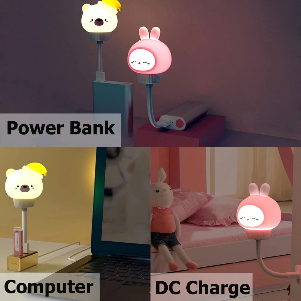 Veilleuse LED mignon dessin animé lampe de nuit  poussin chaton télécommande pour bébé enfant chambre décor lampe de chevet