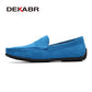 DEKABR-Mocassins souples respirants en cuir véritable pour hommes.