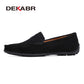 DEKABR-Mocassins souples respirants en cuir véritable pour hommes.