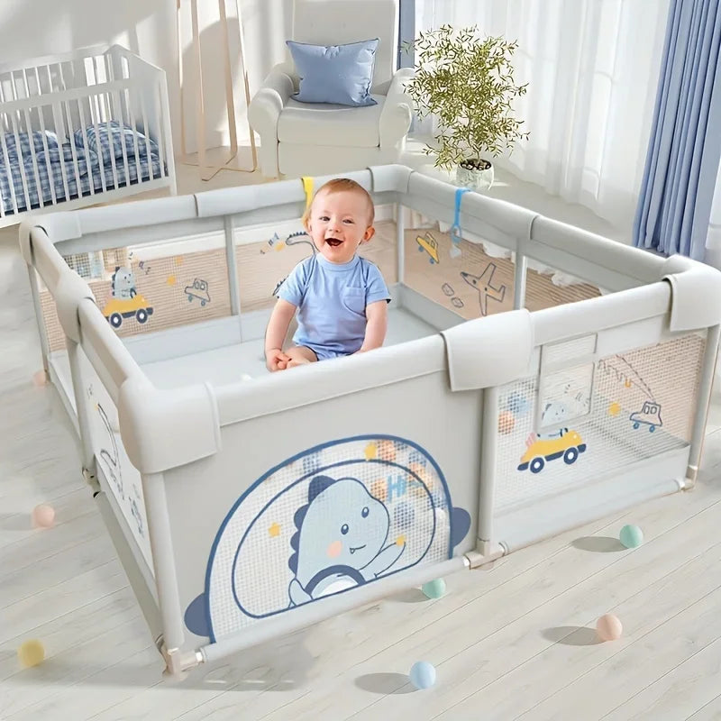 Grand parc de jeu pour bébés, centre d'activités pour enfants, clôture de sécurité pour tout-petits Gris  150cm - 180 cm