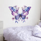 Fleurs violettes papillon fille chambre porche fond décoration exquise stickers muraux décoration murale