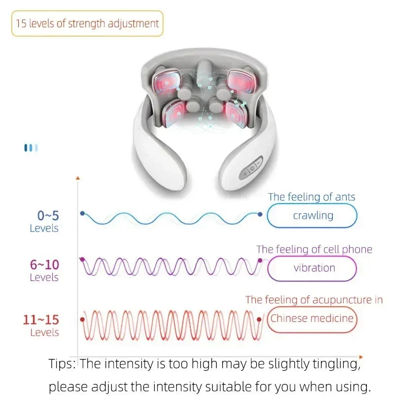 Appareil de massage intelligent du cou et du dos, massage du cou initié, vibrateur de vertèbre cervicale