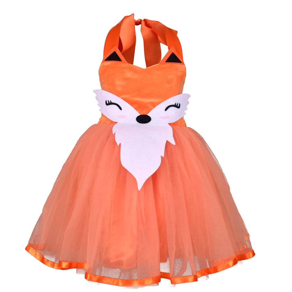 Mignonnes filles Halloween renard Cosplay Costumes pour enfants Animal Dress Up avec bandeau Queue Carnaval Noël