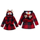 Noël Renne Robe À Manches Longues Plaid Capuche Peignoirs Chauds Pyjama Vêtements de Nuit pour Garçons Filles