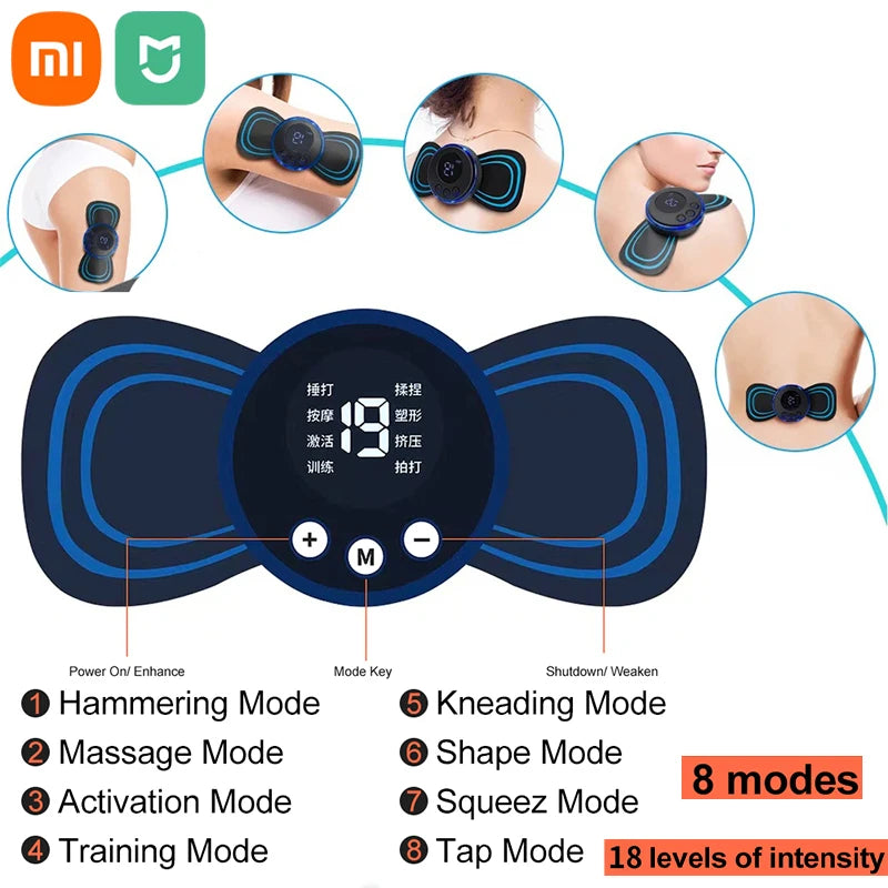 Xiaomi MIJIA-Mini outil de soins de santé corporel portable, masseur de cou, stimulateur de muscles cervicaux du dos, patch d'instituts oto