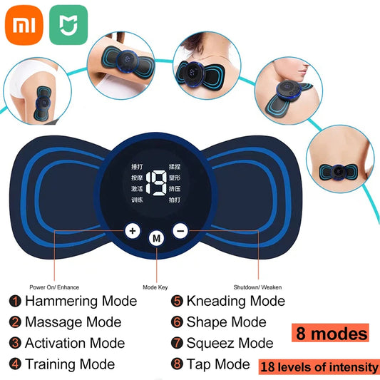 Xiaomi MIJIA-Mini outil de soins de santé corporel portable, masseur de cou, stimulateur de muscles cervicaux du dos, patch d'instituts oto