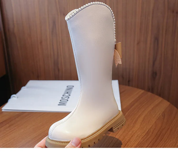 Bottes  En Cuir Princesse élégant avec perlé, d'hiver 26-37