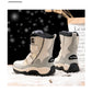 Bottes de neige imperméables mi-mollet pour femmes, peluche