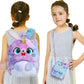 NEEVAS Ensemble sac à dos et sac à main mignon licorne chat kawaii coloré en peluche sac d'école, sac à bandoulière, sac à bandoulière doux, cadeau pour enfants filles