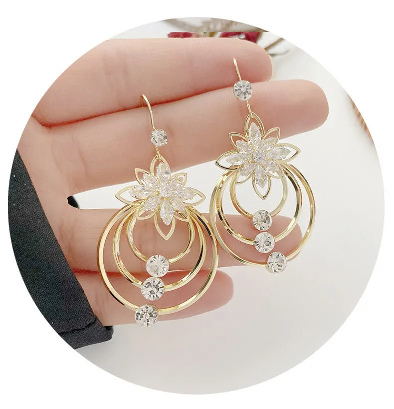 Boucles D'oreilles Lotus En Cristal