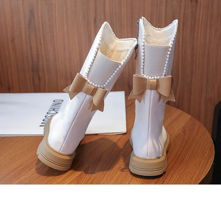 Bottes  En Cuir Princesse élégant avec perlé, d'hiver 26-37