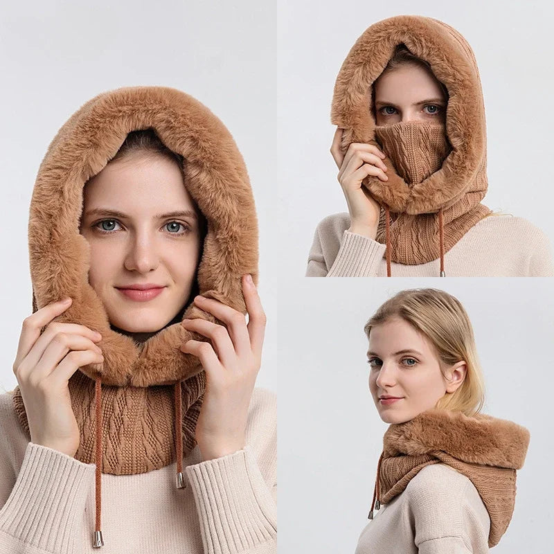 Bonnet Coupe-vent Chaud En Tricot Pour l'Hiver