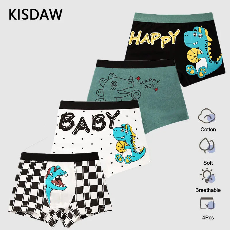 Sous-vêtements Culotte  Pour Garçon 4 Pcs/Lot - Dessine Dinosaures