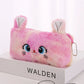 Étui à crayons en peluche kawaii Boîte à stylos mignonne Grande capacité pour les filles Sac de rangement Fournitures de bureau scolaires