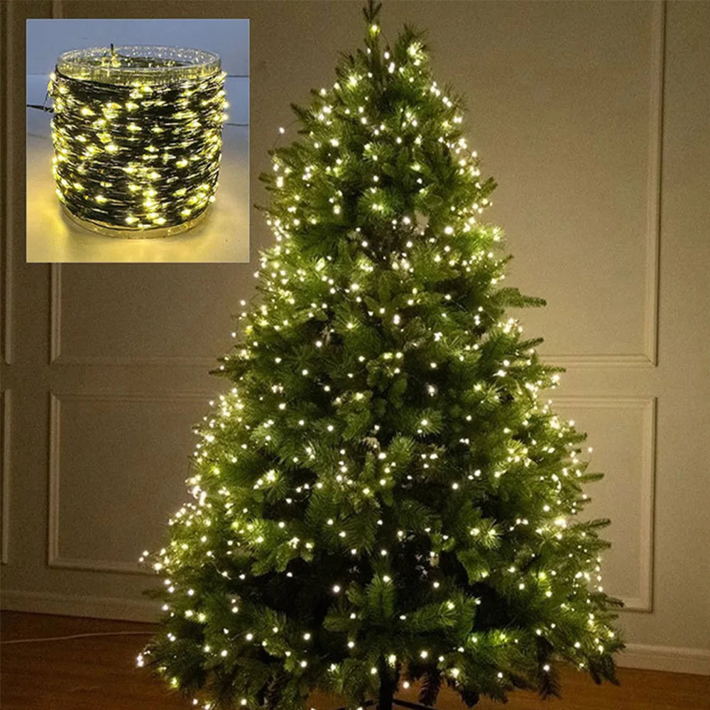 5 m LED Guirlande lumineuse Fée guirlande guirlande blanc chaud pour arbre de Noël Décoration de jardin de fête de mariage