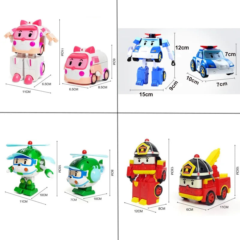 Jouets Robocar Poli Amber Roy Helly Assemblée véhicule Transformé Modèle de Voiture