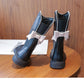 Bottes  En Cuir Princesse élégant avec perlé, d'hiver 26-37