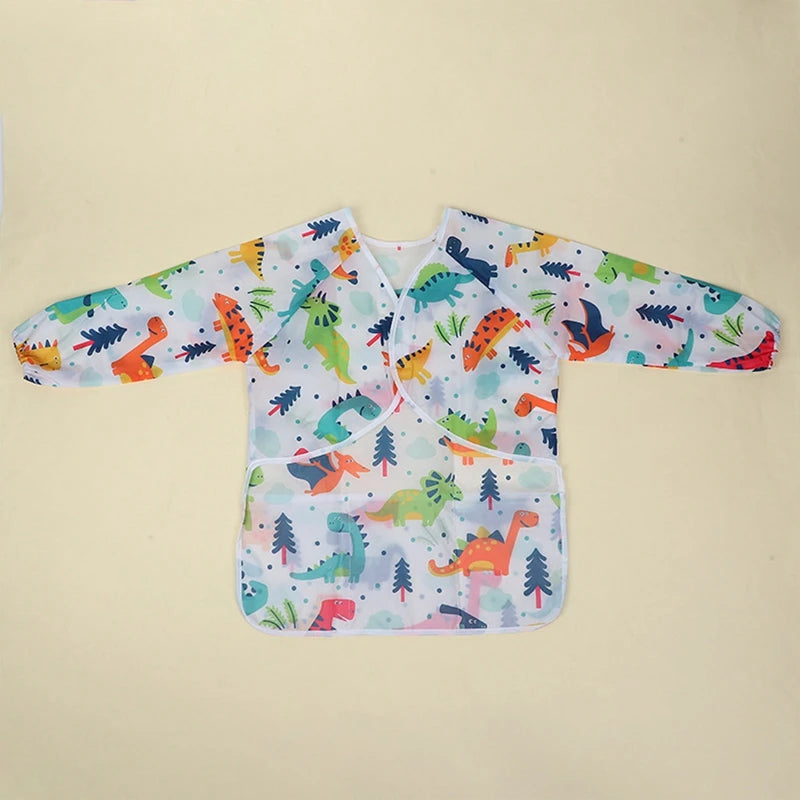 Bavoirs imperméables à manches longues pour enfants, blouse d'alimentation, tablier de dessin animé, manteau de peinture