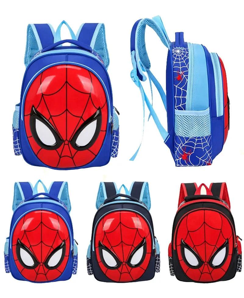 Sac à dos pour enfant Spiderman - Grande capacité - Design 3D - Spider-Man - Poche latérale en maille pour contenir des bouteilles d'eau, rouge, S