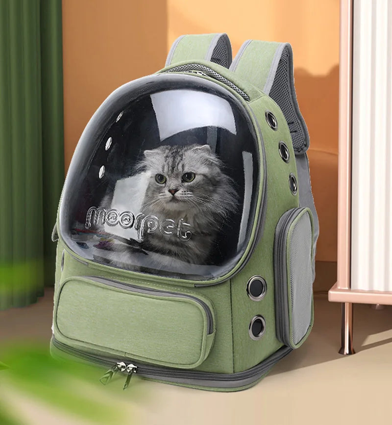 Sac de transport transparent pour chat de compagnie Sac à dos de voyage en plein air pour chats Petits chiens Sac de transport de chat respirant