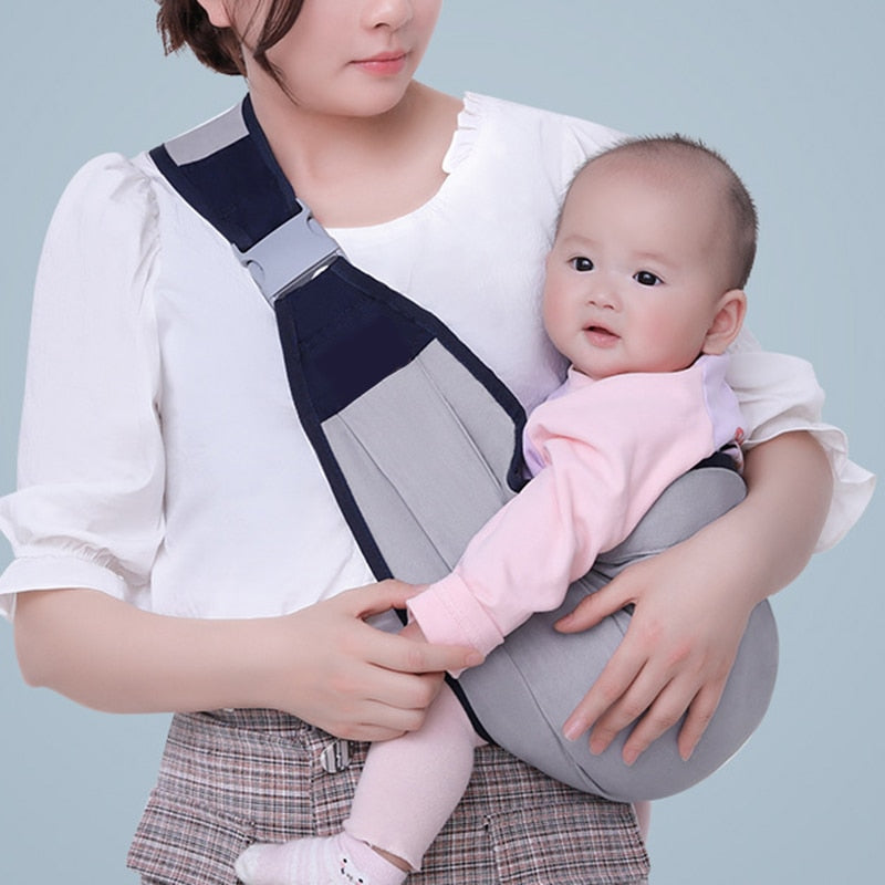 Porte-bébé avec sangle réglable, un porte-bébé en maille d'épaule Porte-bandoulière  demi-enveloppé porte-hanche pour nouveau-né à 45 lb tout-petit