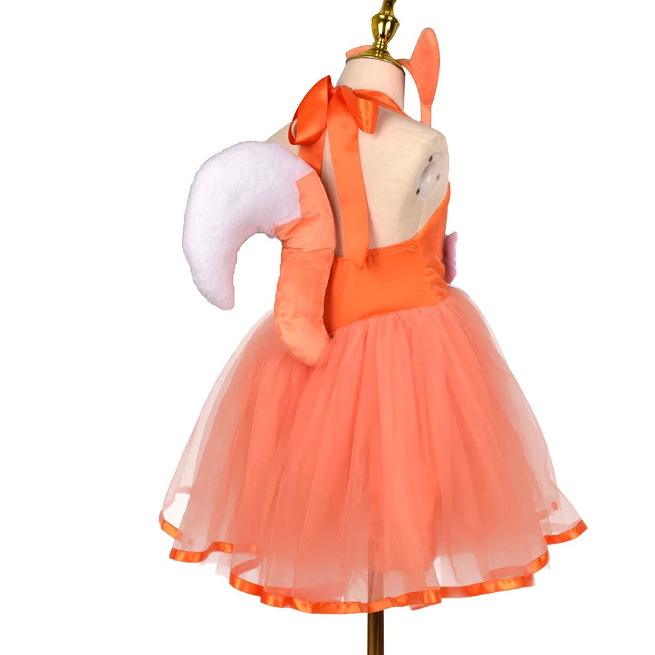 Mignonnes filles Halloween renard Cosplay Costumes pour enfants Animal Dress Up avec bandeau Queue Carnaval Noël
