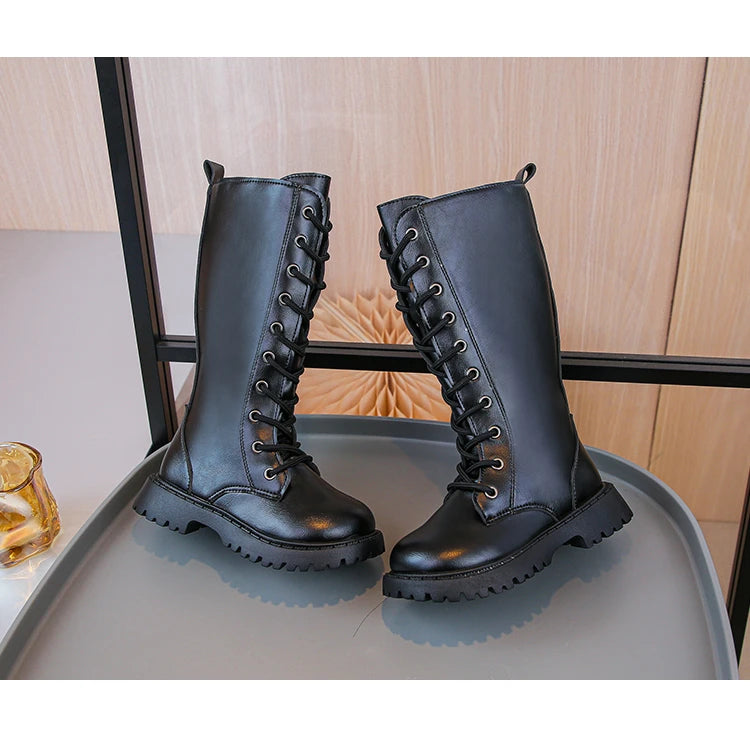 Bottes en cuir PU pour filles , coordonnantes, imperméables