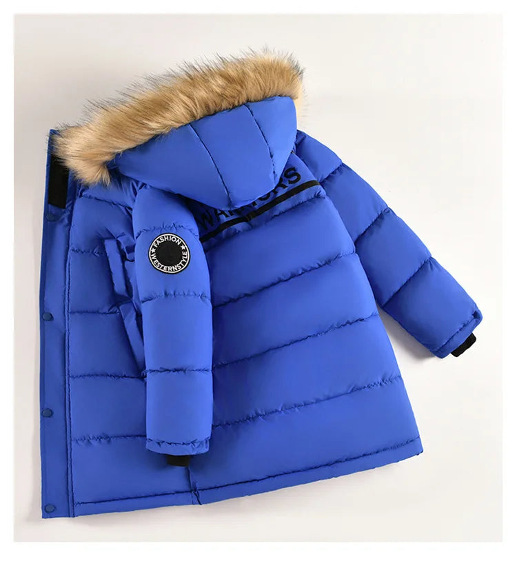 Veste Fourrure Col Mode Garder Au chaud Enfants Veste Capuche Fermeture éclair