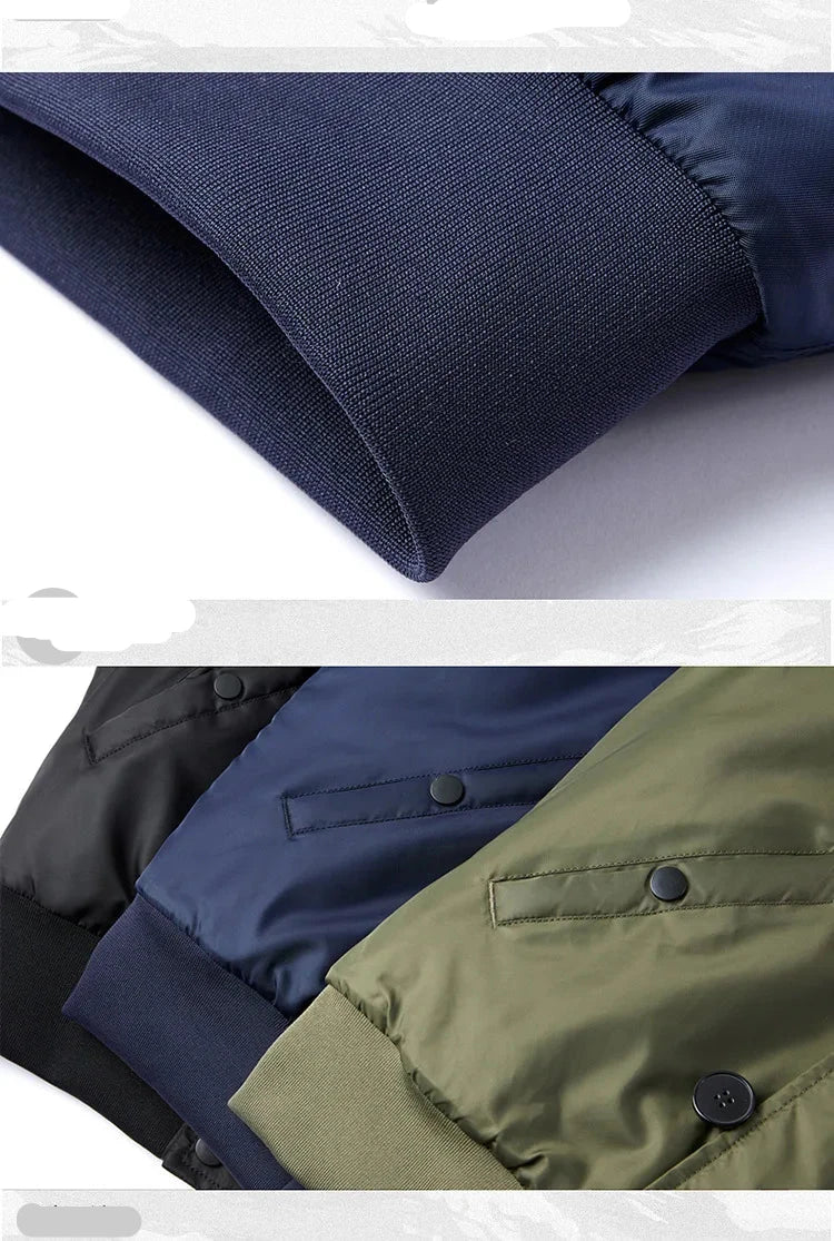 Manteau coupe-vent cargo rembourré à capuche en fourrure militaire pour hommes