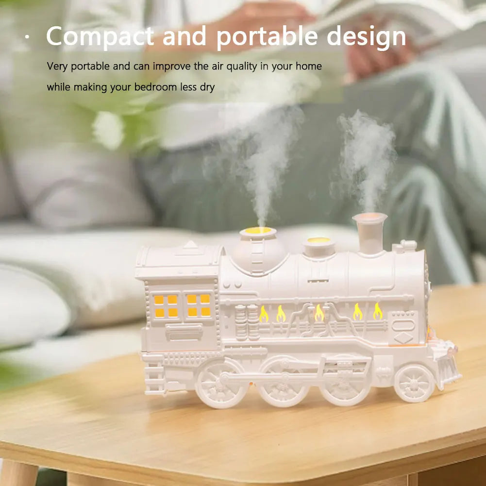 Mini humidificateur rétro portable avec lumière, diffuseur d'huiles essentielles télécommandé, train, chambre et salon, 300ml , Cadeaux