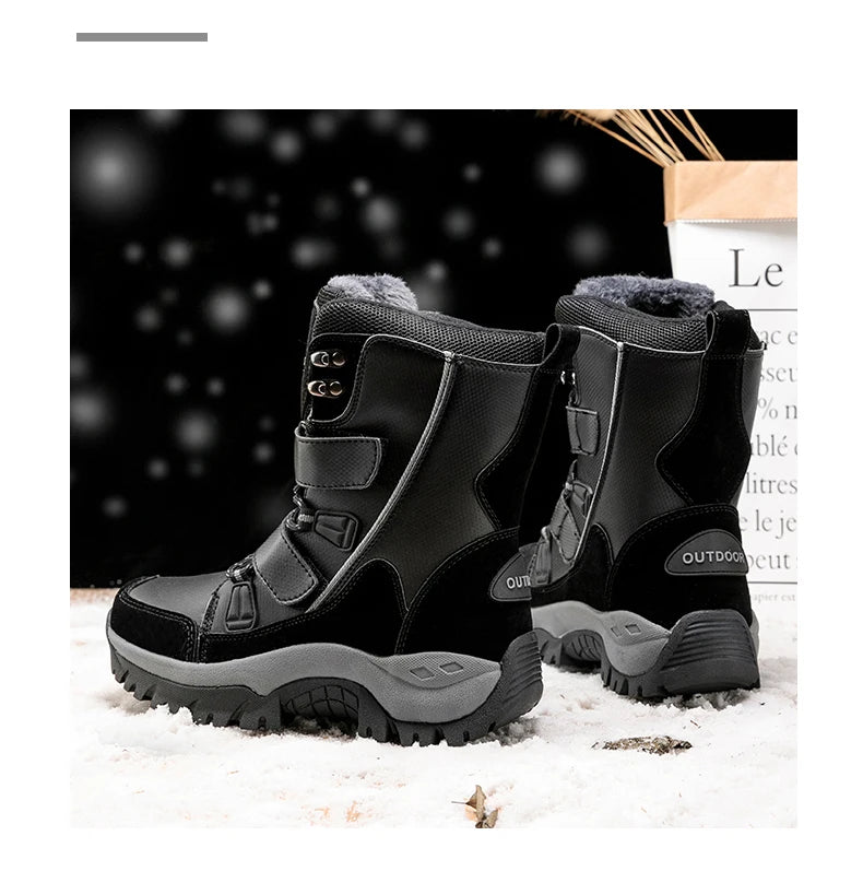 Bottes de neige imperméables mi-mollet pour femmes, peluche