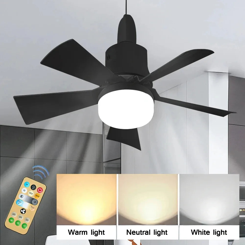 Ventilateur de Plafond LED avec Télécommande, Sans Fil, Moderne, Intelligent, Intensité Réglable, 30W