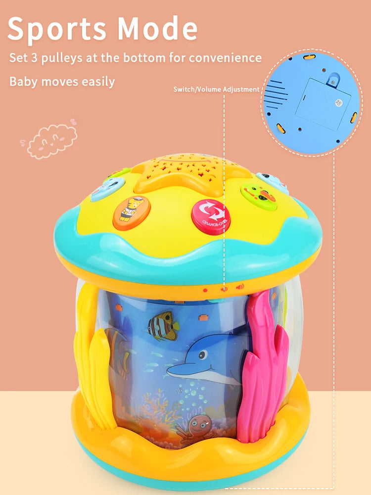 Jouets pour bébés 6 à 12 mois musical, Ocean Projecteur rotatif Cadeaux pour bébés pour les tout-petits Enfants