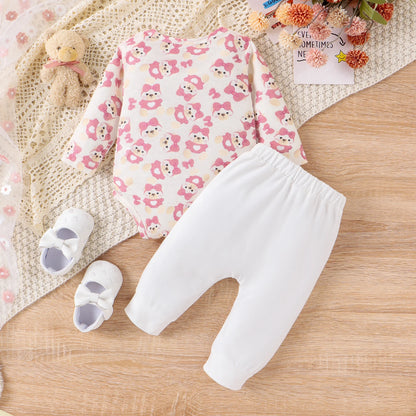 Ensemble haut et pantalon pour bébé fille, motif animal, doux, 2 pièces PatPat