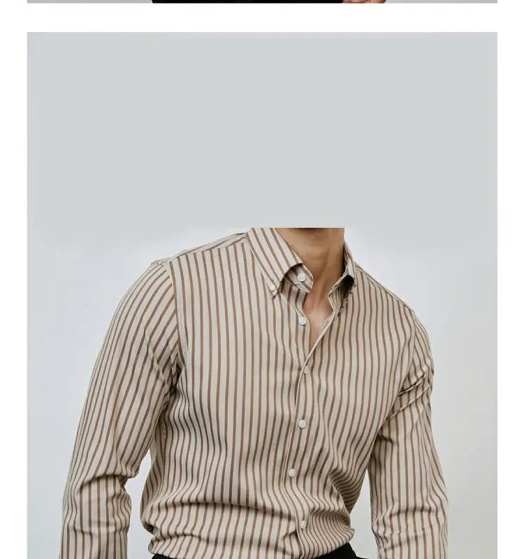 Chemise D’affaires Élégance Homme Haut Sens Casual Non Repassage Chemise Imprimée À Manches Longues Pour Hommes