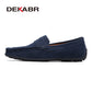 DEKABR-Mocassins souples respirants en cuir véritable pour hommes.