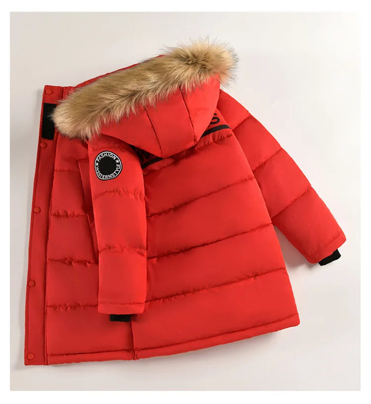 Veste Fourrure Col Mode Garder Au chaud Enfants Veste Capuche Fermeture éclair