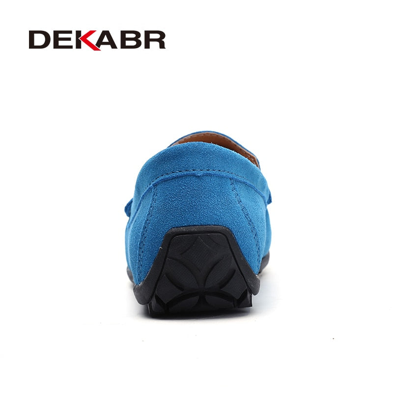 DEKABR-Mocassins souples respirants en cuir véritable pour hommes.